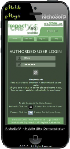 Impact CMS PRO X8 Mobile APP (For Serif WebPlus X8) V4.2